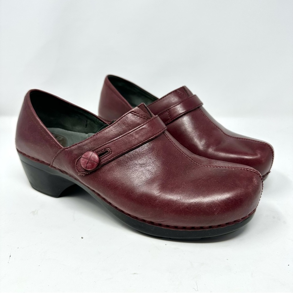 Dansko Burgundy Leather Mules 43